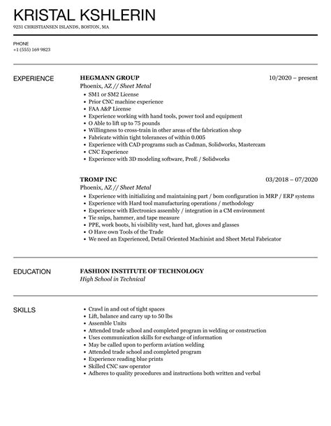 sheet metal supervisor|15 Sheet Metal Supervisor Skills For Your Resume .